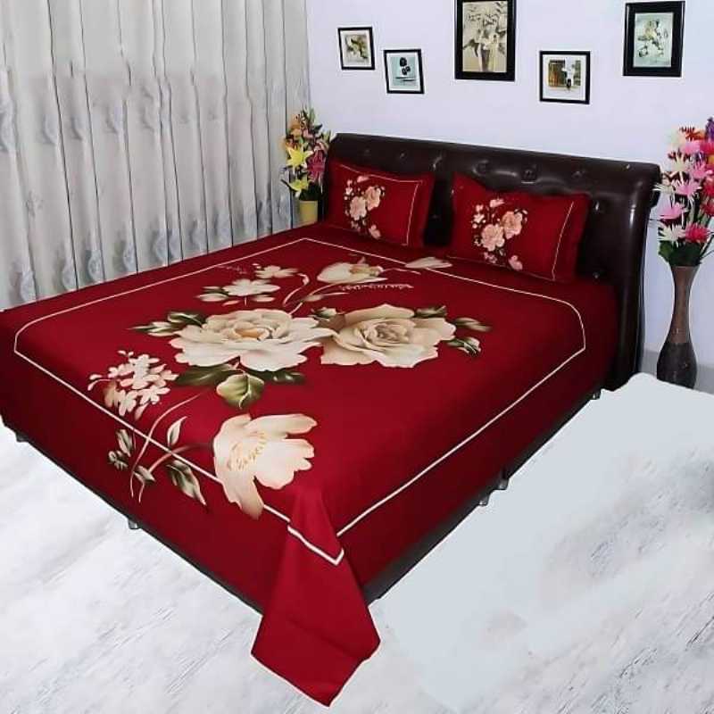 Luxury,3D,Design,Cotton,King,Size,Bedsheet