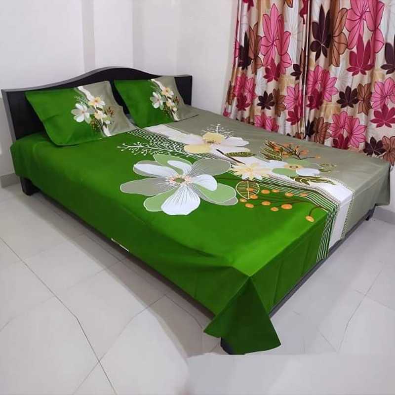 King,Size,Cotton,Bedsheet,with,Matching,Pillow,covers