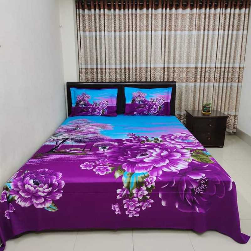 King,Size,Cotton,Bedsheet,with,Matching,Pillow,covers