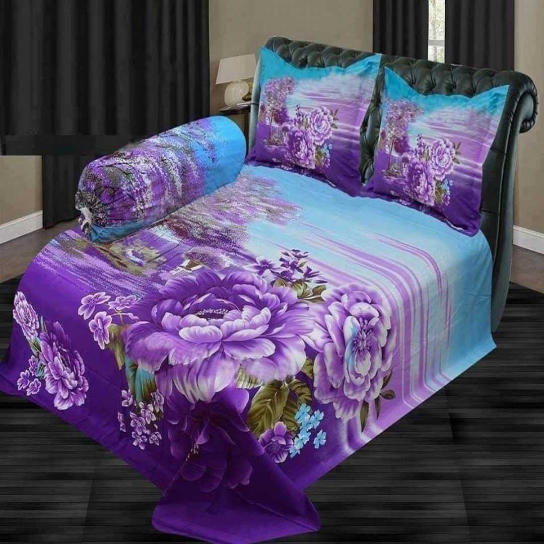 100%,Cotton,Multicolor,7.5,feet,by,8,feet,King,size,Bed,Sheet