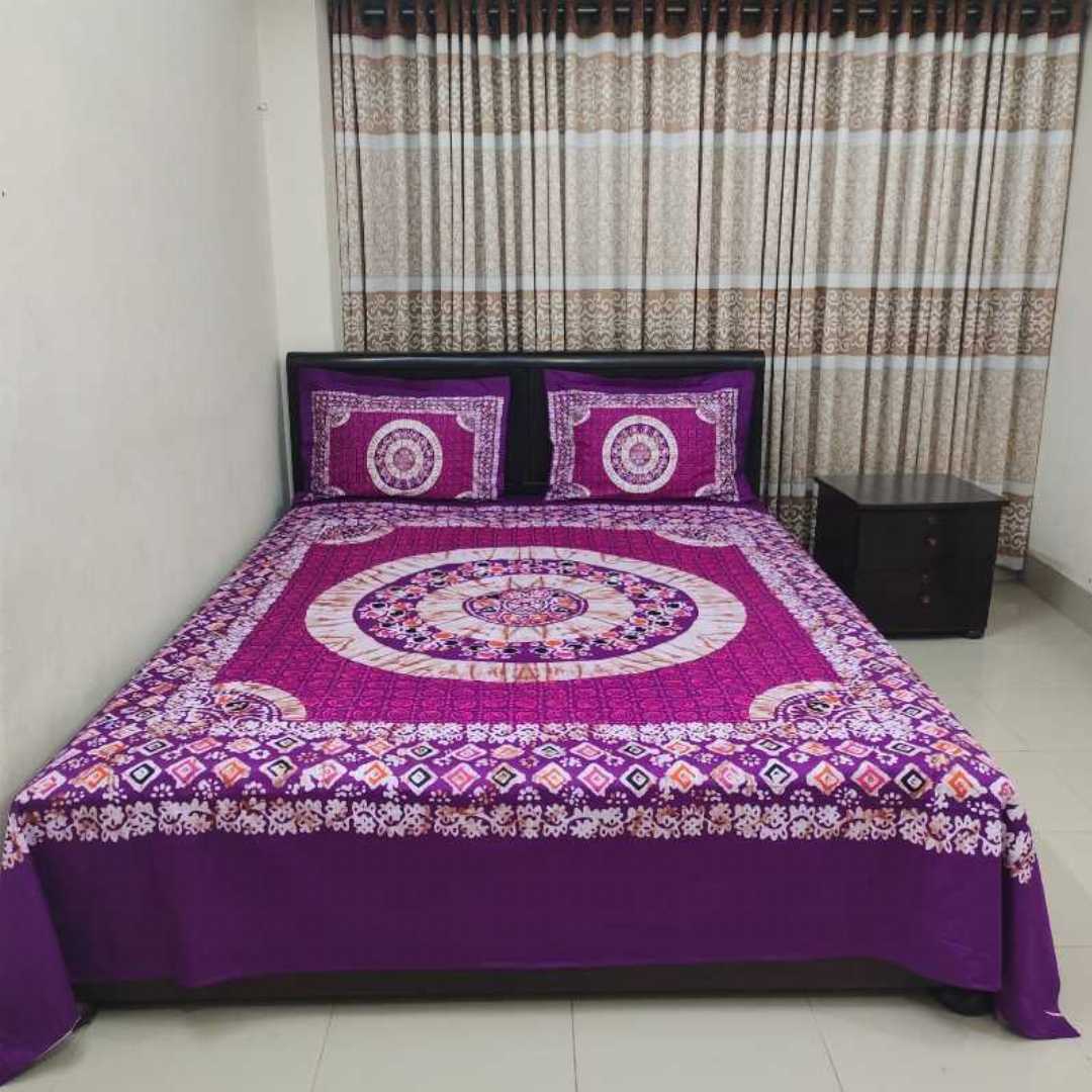 King,Size,Cotton,Bedsheet,with,Matching,Pillow,covers