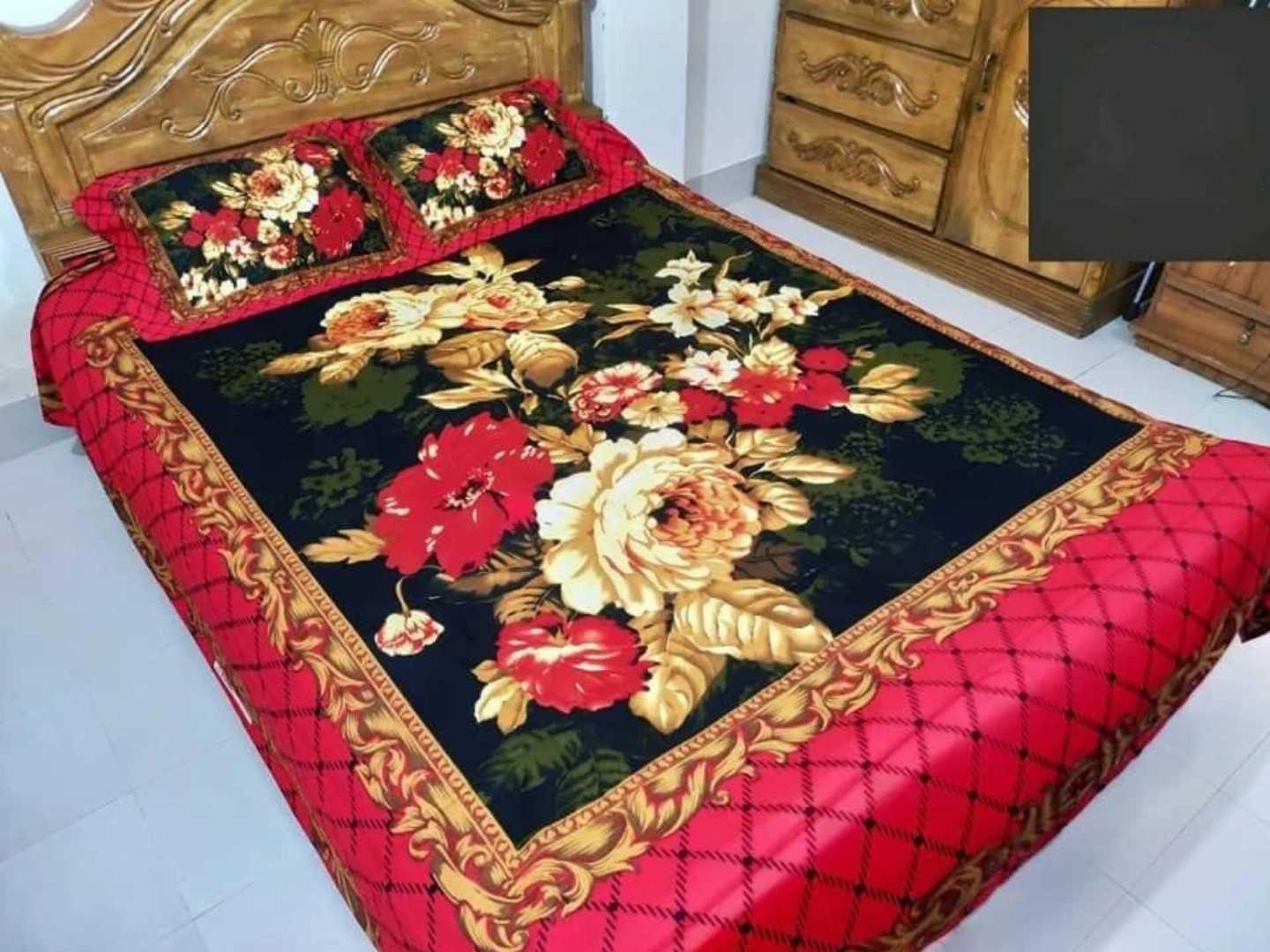 King,Size,Panel,Bed,sheet,with,Matching,Pillow,cover