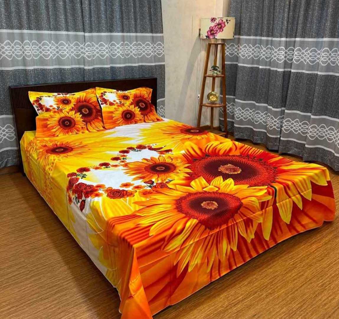 Bedsheet, 3D Bedsheet, Cotton Bedsheet, King Size Bedsheet, Premium Bedsheet, Bedroom Decor, Printed Bedsheet, Home Textile
