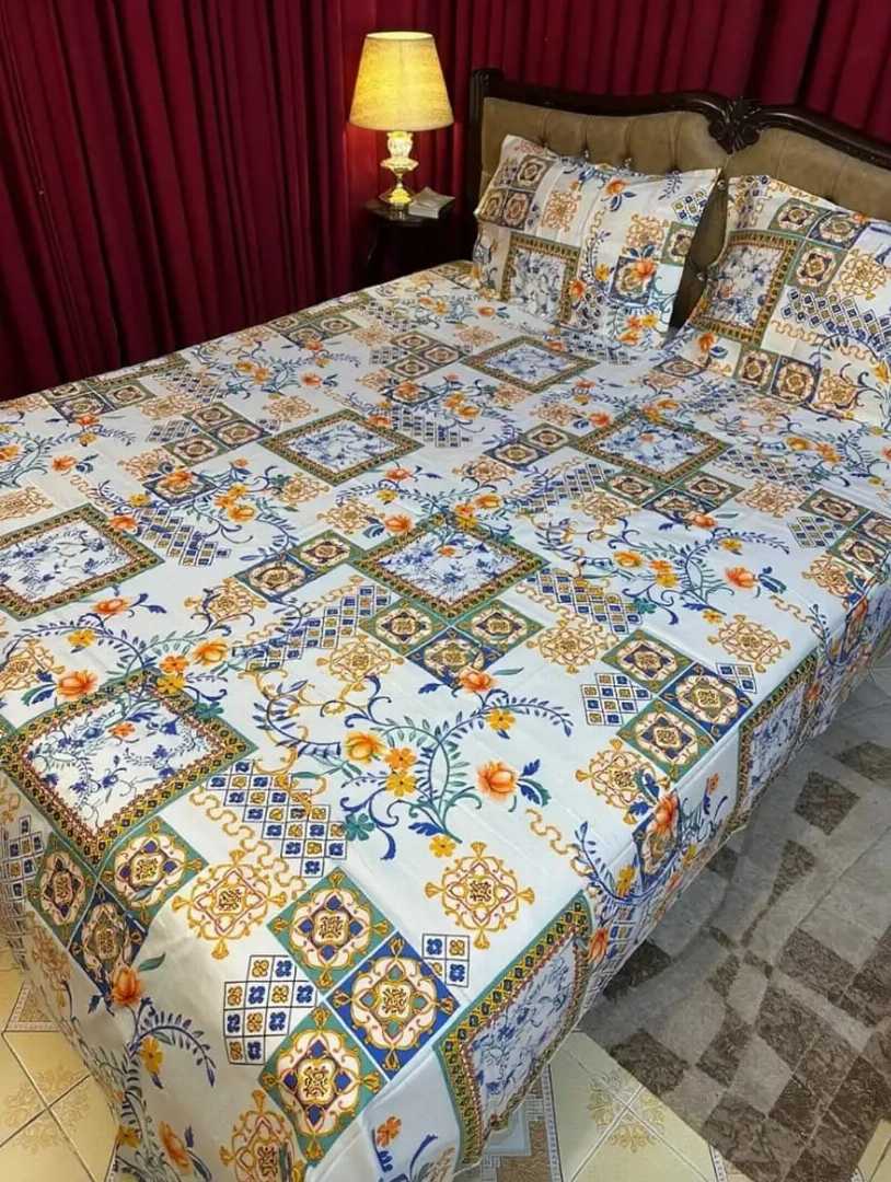 King,Size,Panel,Bed,sheet,with,Matching,Pillow,cover