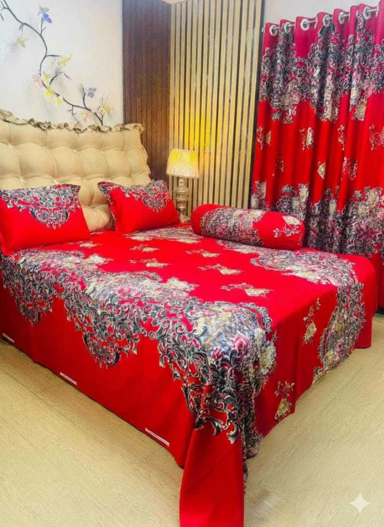 King,Size,Panel,Bed,sheet,with,Matching,Pillow,cover