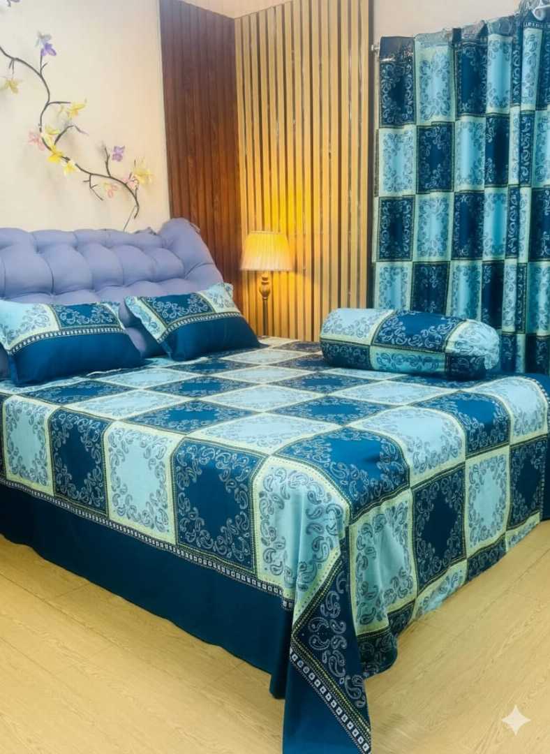 King,Size,Panel,Bed,sheet,with,Matching,Pillow,cover