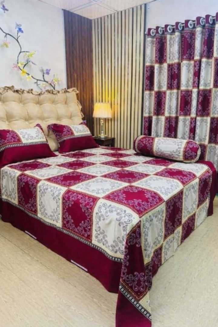 King,Size,Panel,Bed,sheet,with,Matching,Pillow,cover