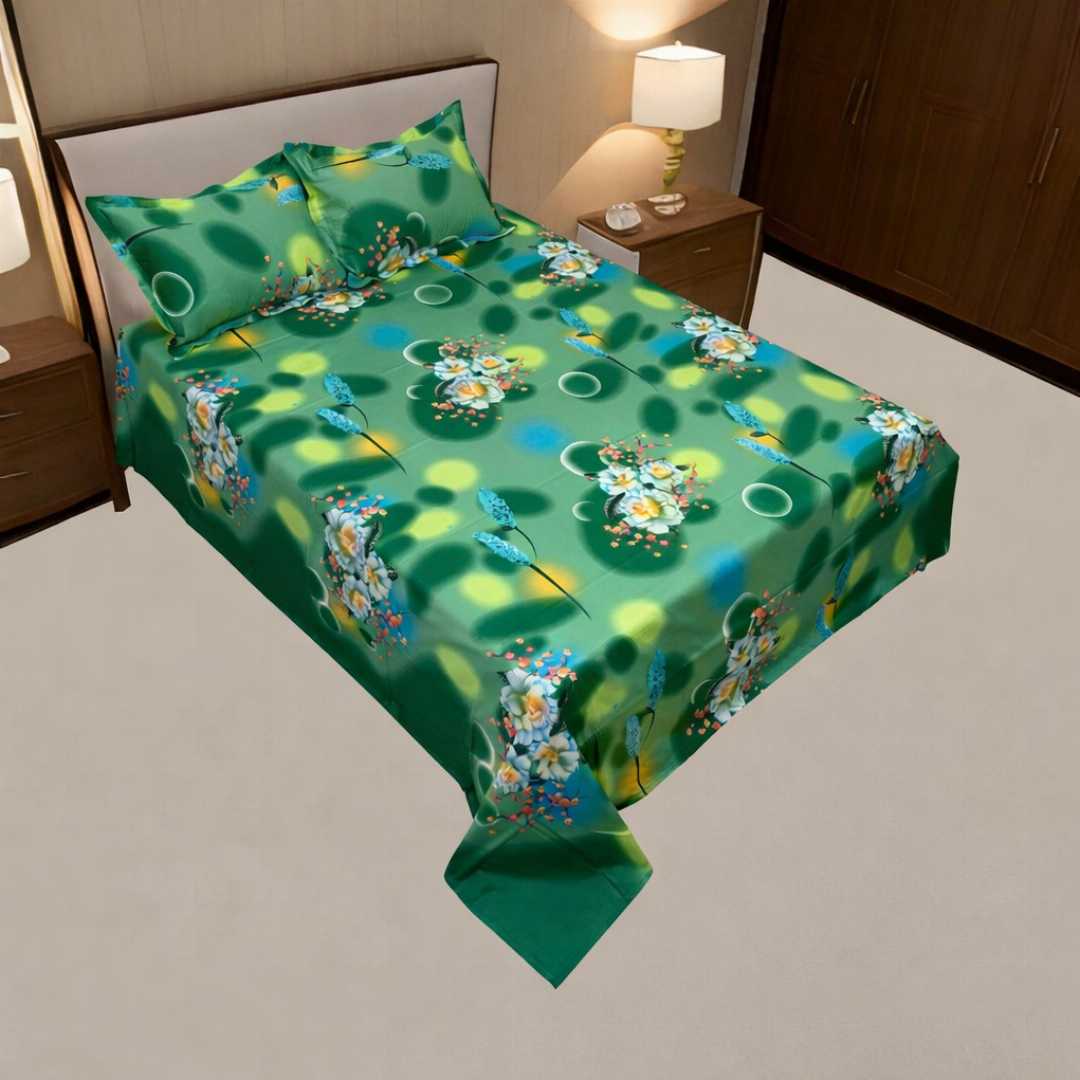 King,Size,Panel,Bed,sheet,with,Matching,Pillow,cover
