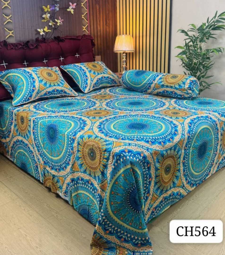 King,Size,Panel,Bed,sheet,with,Matching,Pillow,cover